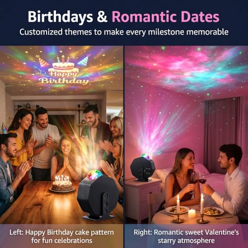 Galaxy Star Projector Night Light with Bluetooth Speaker & Voice Control