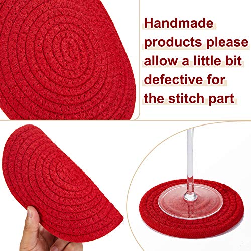 Patelai 6-Piece Cotton Trivet Set, 7in & 4.7in Hot Pot Holders & Coasters