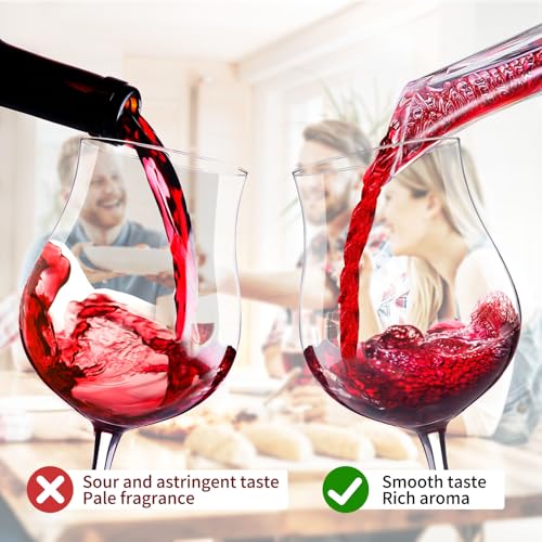 Kearning Transparent Wine Aerator Pourer Spout - Instant Decanter & No-Drip Gift for Wine Lovers