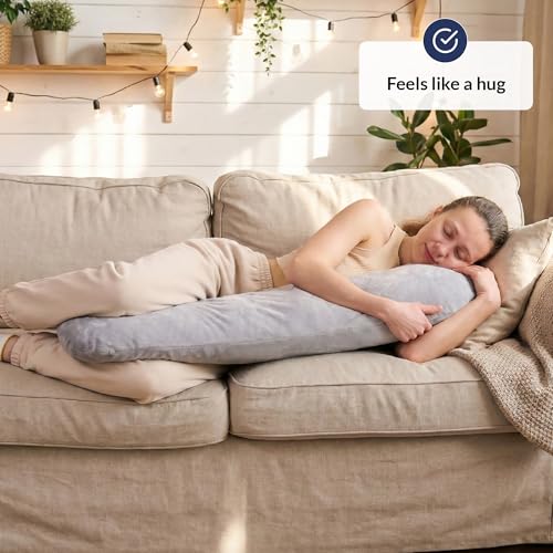 Weighted Body Pillow for Adults - 6.5lbs (41" x 12") for Stress Relief