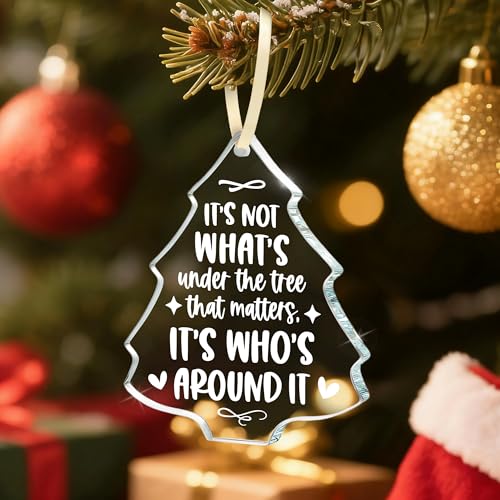 WZHENAINI Tree-Who Around Heartfelt Christmas Glass Ornament Gift for Family & Home Decor