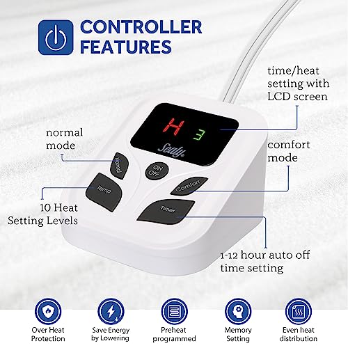 Full Size Heated Mattress Pad with 10 Heat Settings - Machine Washable