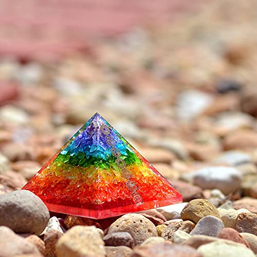 7 Chakra Orgone Pyramid for Energy Healing and Meditation Balance