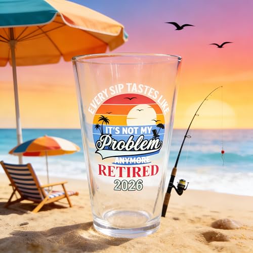 Retired 2026 Beer Glass - Funny Retirement Gift for Men