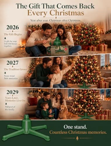 Coolwufan Green Rotating Christmas Tree Stand for 9 ft Artificial Trees