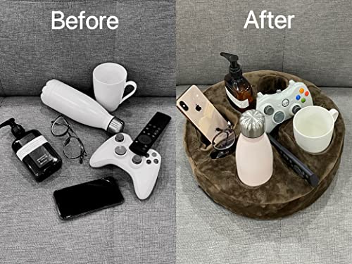 Couch Cup Holder Pillow & Sofa Tray Organizer Caddy for Drinks & Remotes