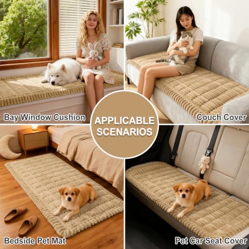 hyha Couch Cover for Dogs, Washable Non Slip Plush Flannel Sofa