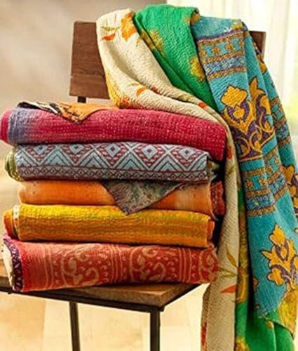 Tribal Kantha Quilts - Vintage Cotton Bed Cover Throw (Pack of 3)
