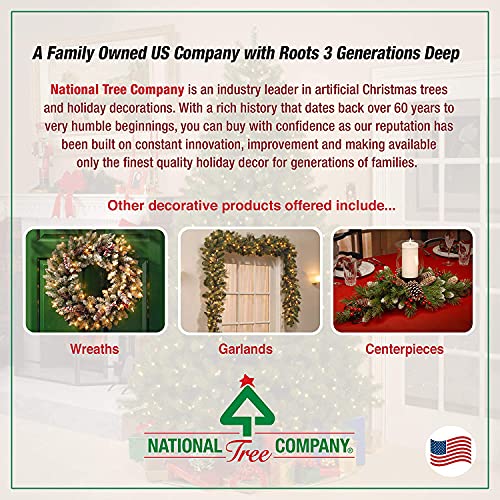 National Tree Company 20in Pre-Lit Colonial Fir Hanging Basket (Basket) – Indoor/Outdoor Christmas Decor