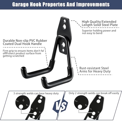 Heavy Duty Steel Garage Storage Hooks 16-Pack Wall Mount Utility Hooks