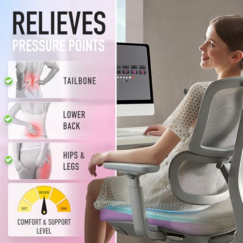 Cooling Gel Memory Foam Chair Cushions, U-Shaped Non-Slip Seat Pads, Set of 4