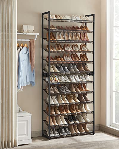12-Tier Metal Shoe Rack Organizer, Stackable Shoe Storage Shelf