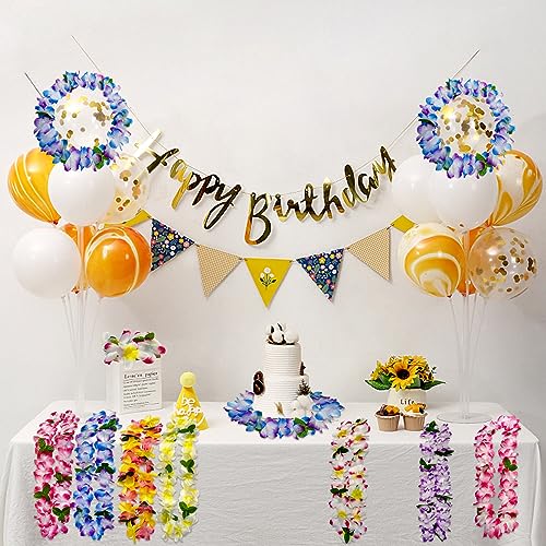 Bulk Hawaiian Leis - 6 Count Tropical Party Necklaces