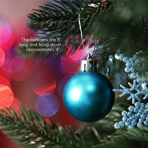 Christmas Tree Ornament String Hooks - Silver Metallic Snap Fasteners (200 Pack)
