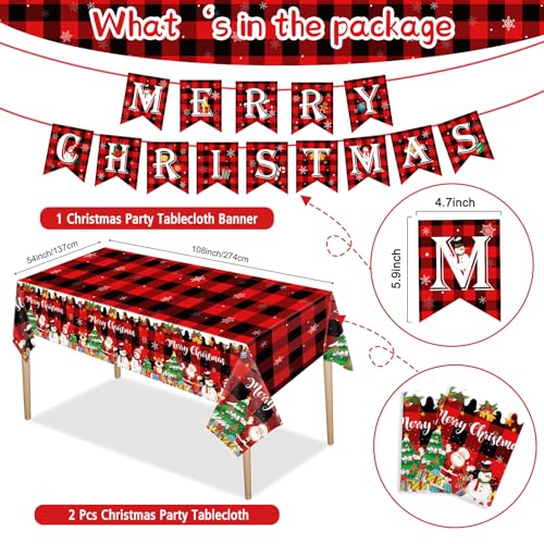 Buffalo Christmas Party Supplies 173-Piece Disposable Dinnerware Kit Serves 24