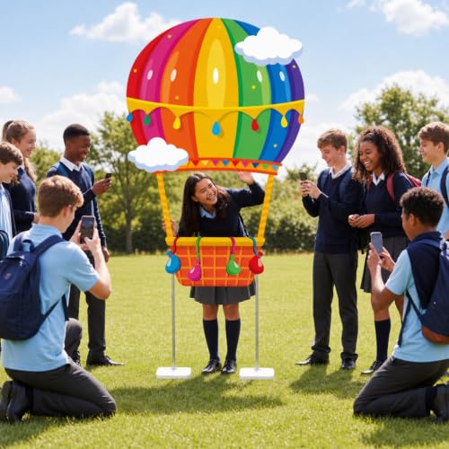 4.9ft Hot Air Balloon Cardboard Photo Prop Backdrop for Parties