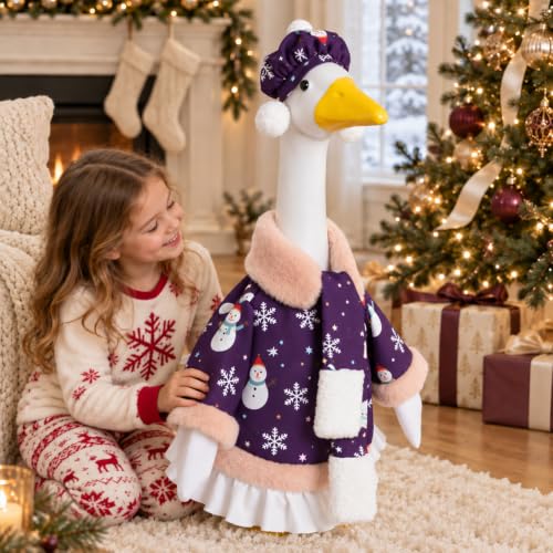 Winter Porch Goose Outfit for 23-Inch Statues Christmas Decor - Snowmen