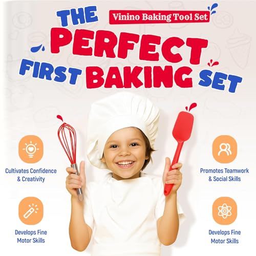 11-Piece Kids Baking and Cooking Set with Utensils and Cookbook