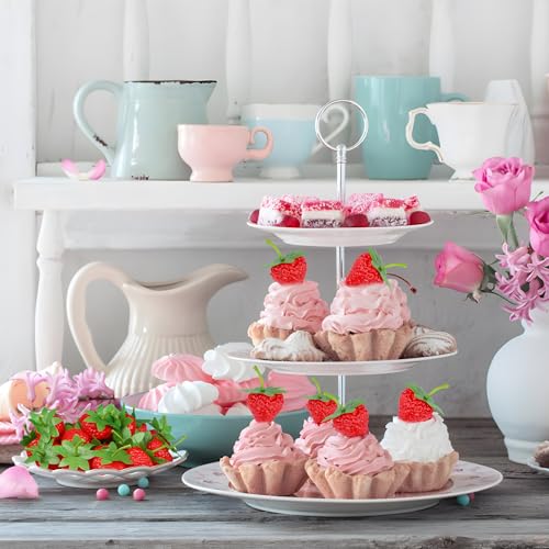 50 PCS Artificial Red Strawberries - Realistic Decorative Fruits