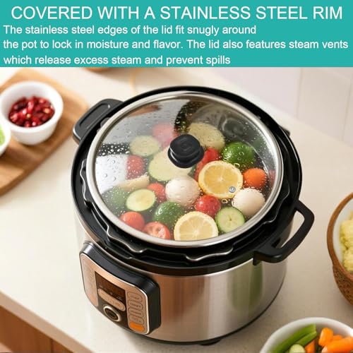 9.4-Inch Tempered Glass Lid for 6 Quart Electric Pressure Cooker Pots