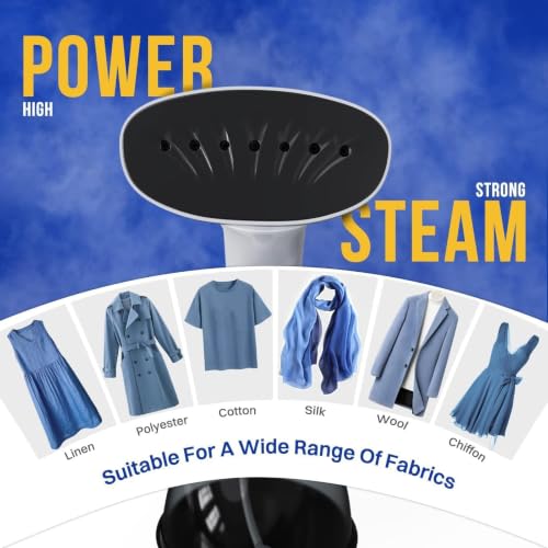 1350W Handheld Clothes Steamer, Portable Fabric Wrinkle Remover 400ML Tank