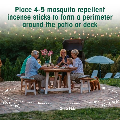 90 Pcs Citronella Mosquito Repellent Sticks - Natural Outdoor Incense