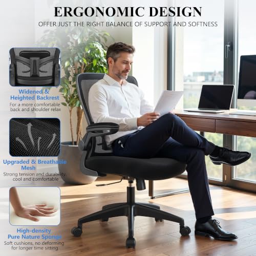 Ergonomic Office Chair with Lumbar Support, Breathable Mesh Desk Chair