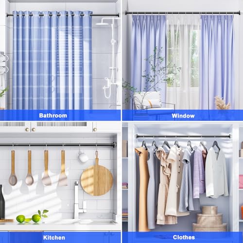 Ausemku Adjustable Shower Curtain Rod 32-80 Inch Heavy Duty Spring Tension