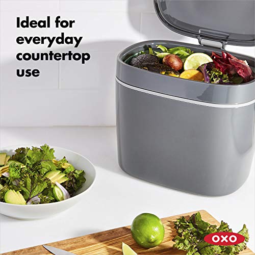 Easy-Clean Countertop Compost Bin 1.75 Gal Charcoal