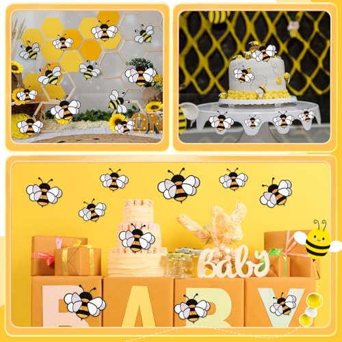 60 Pcs 3D Bee Stickers in 3 Sizes – Cute Wall Decals for Parties