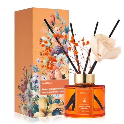 Flower Reed Diffuser Set, 150ml Freesia and Passion Fruit Scented Oil