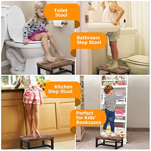 Heavy-Duty Wooden Step Stool - Non-Slip Bed Steps for High Beds (500 lbs)