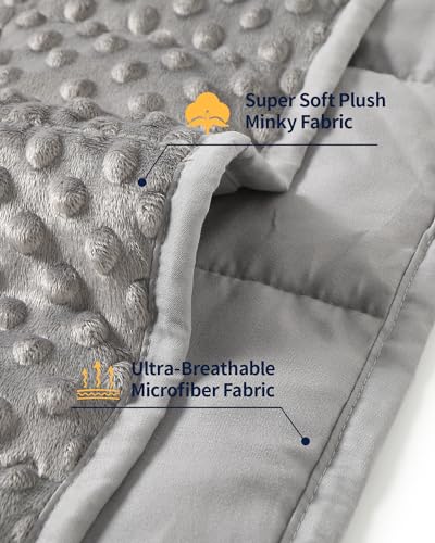 Mr. Sandman Cooling Weighted Blanket for Adults - 15 lb Queen, Grey