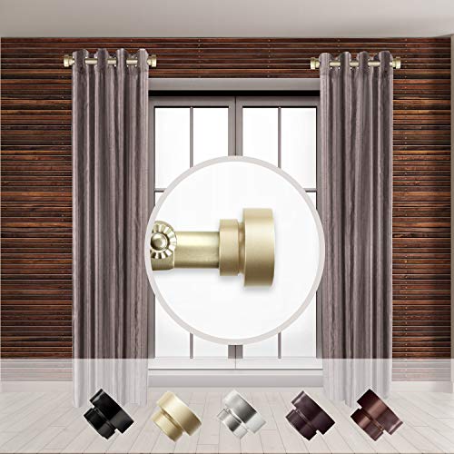Adjustable Side Curtain Rod Set 12-20 Inch, Light Gold (2-Pack)