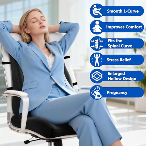Ergonomic Lumbar Support Pillow & Seat Cushion for Back Pain Relief