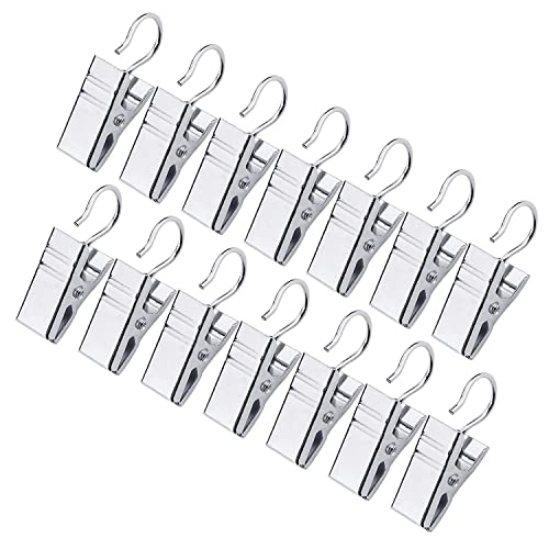 120-Pack Stainless Steel Hook Clips for Curtains, Photos, and String Lights