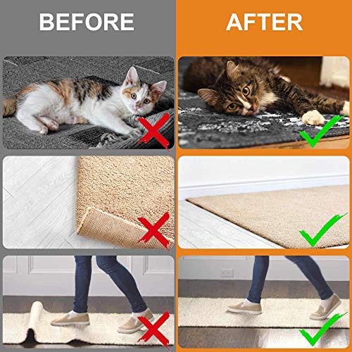 Non-Slip Rug Grippers 12-Pack - Washable Double-Sided Carpet Tape