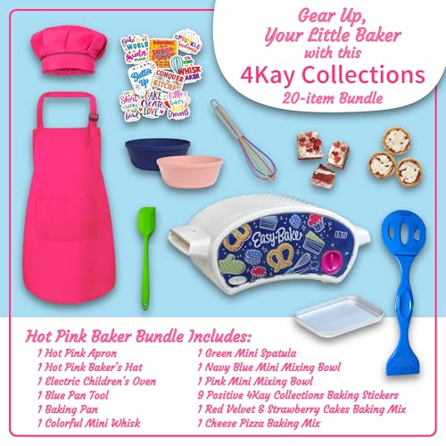 Kids Electric Baking Oven Set with 20 Pieces, Refill Mixes, and Apron