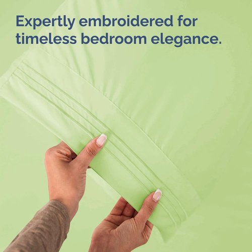 King Pillow Cases Set of 4 | Ultra Soft Hotel Quality Covers - Cozy, Wrinkle-Free & Fade Resistant - Light Sage Green