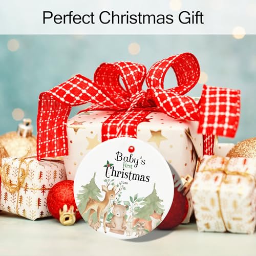 Baby's First Christmas Ornament 2026, Ceramic Keepsake with Gift Box
