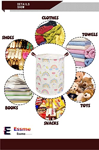 Collapsible Rainbow Laundry Basket - Large Fabric Hamper for Nursery & Toys
