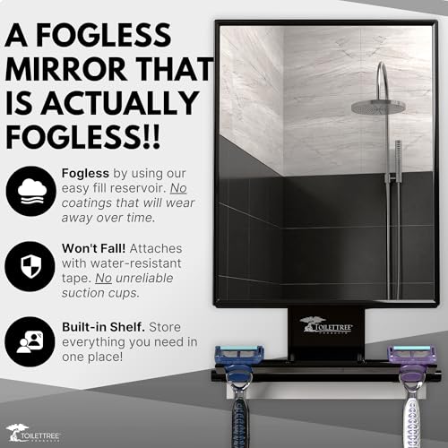 ToiletTree Products Fogless Shower Mirror - Anti-Fog Adjustable