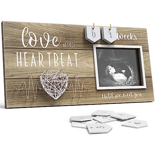 Baby Sonogram Picture Frame with Weeks Countdown for 4x3 Ultrasound