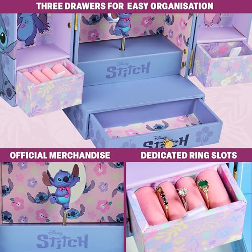 Musical Jewelry Box for Girls with Mirror and Storage Drawers