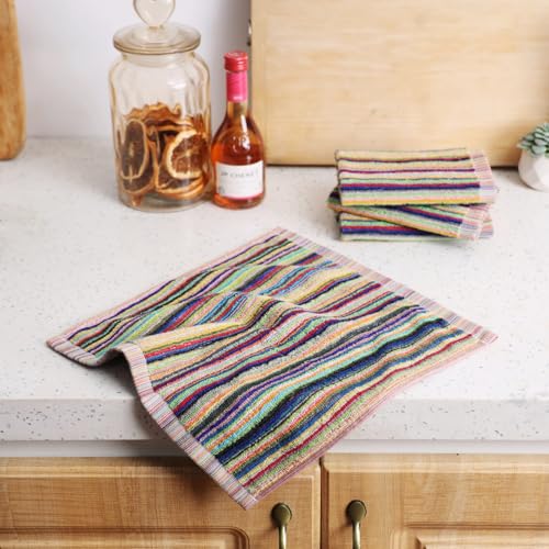 100% Cotton Kitchen Dishcloths, Ultra Absorbent Dish Rags - 8 Pack (12x12 In)