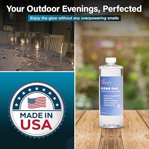 Smokeless & Odorless Lamp Oil - 32 oz Clear Paraffin Fuel for Lanterns