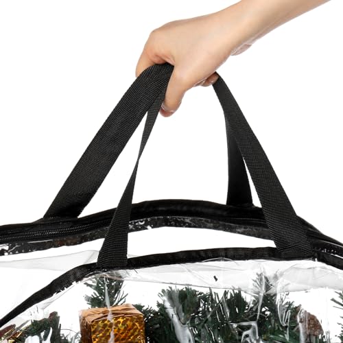 2 Pack Clear Wreath Storage Bag 30 Inch Waterproof Container with Handles
