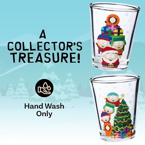 South Park Xmas Group Shots 4-Piece Mini Glass Set - Funny Holiday Drinkware