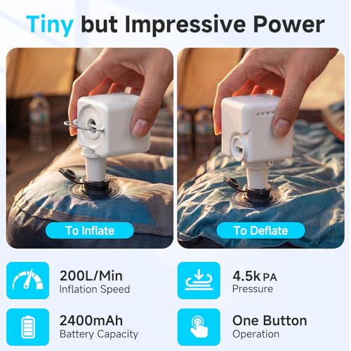 Portable Mini Air Pump for Inflatables - Electric, USB Rechargeable, 4.5 kPa Pressure, Includes 5 Nozzles