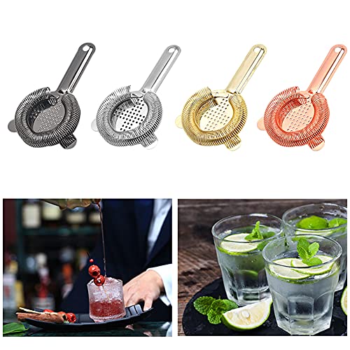 Kakalote Gold Heavy Duty Spring Bar Tool Strainer for Cocktails, Stainless Steel